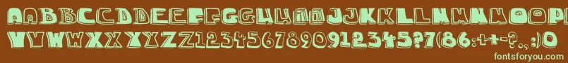 ChuckaSketch3-fontti – vihreät fontit ruskealla taustalla