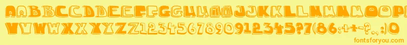 Fonte ChuckaSketch3 – fontes laranjas em um fundo amarelo
