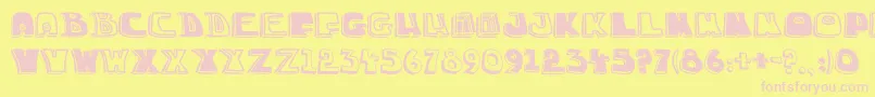 Шрифт ChuckaSketch3 – розовые шрифты на жёлтом фоне