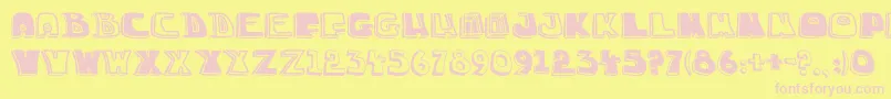 ChuckaSketch3-Schriftart – Rosa Schriften auf gelbem Hintergrund