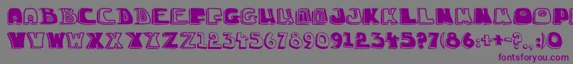 ChuckaSketch3-fontti – violetit fontit harmaalla taustalla