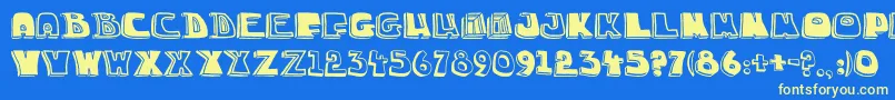 ChuckaSketch3 Font – Yellow Fonts on Blue Background