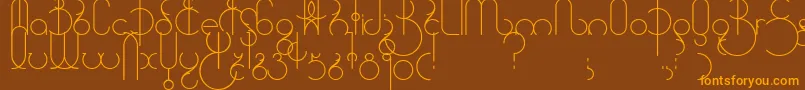 Universum Font – Orange Fonts on Brown Background