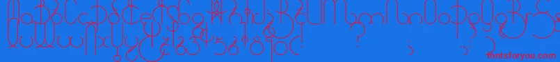 Universum Font – Red Fonts on Blue Background