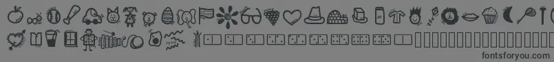 フォントKbabcdoodles – 黒い文字の灰色の背景
