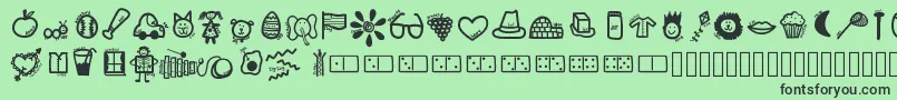 fuente Kbabcdoodles – Fuentes Negras Sobre Fondo Verde