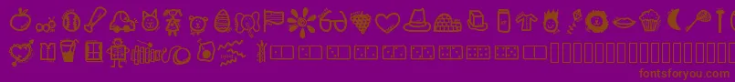 Kbabcdoodles Font – Brown Fonts on Purple Background