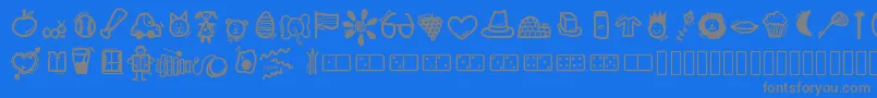 Lisätietoja Kbabcdoodles-fontista Kbabcdoodles-fontti – harmaat kirjasimet sinisellä taustalla