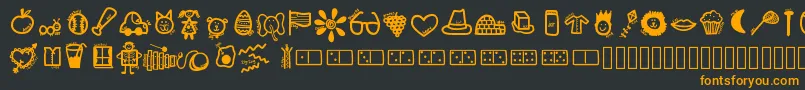 Kbabcdoodles Font – Orange Fonts on Black Background