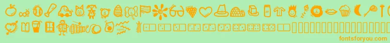 Police Kbabcdoodles – polices orange sur fond vert