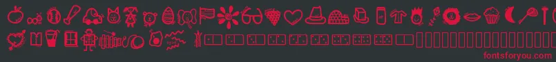 Kbabcdoodles Font – Red Fonts on Black Background