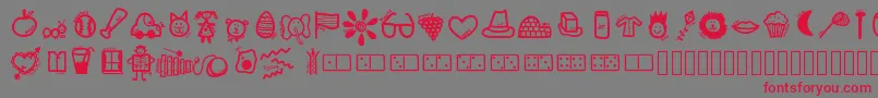 Шрифт Kbabcdoodles – красные шрифты на сером фоне