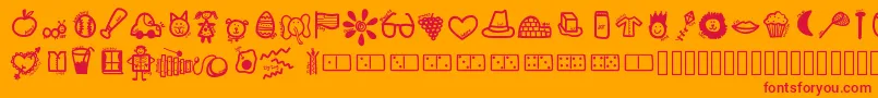 fuente Kbabcdoodles – Fuentes Rojas Sobre Fondo Naranja