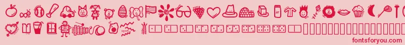 Kbabcdoodles Font – Red Fonts on Pink Background