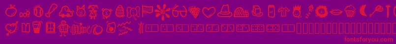 Kbabcdoodles Font – Red Fonts on Purple Background