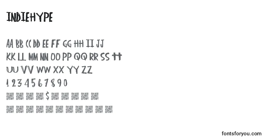 Indiehype Font – alphabet, numbers, special characters