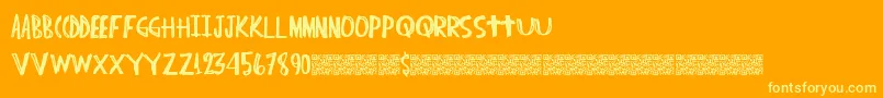 Indiehype Font – Yellow Fonts on Orange Background