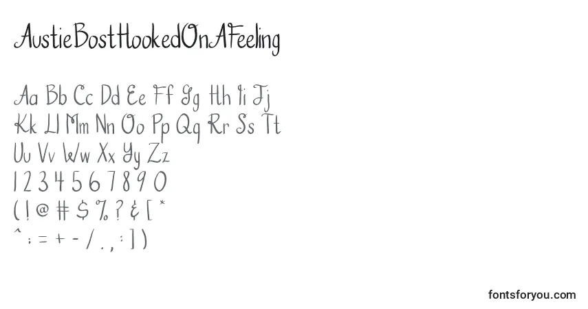 AustieBostHookedOnAFeelingフォント–アルファベット、数字、特殊文字