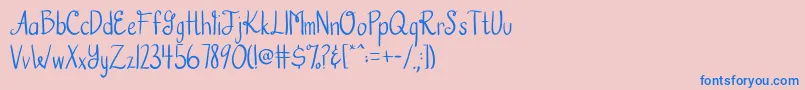 Czcionka AustieBostHookedOnAFeeling – niebieskie czcionki na różowym tle