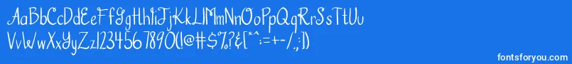 AustieBostHookedOnAFeeling Font – White Fonts on Blue Background