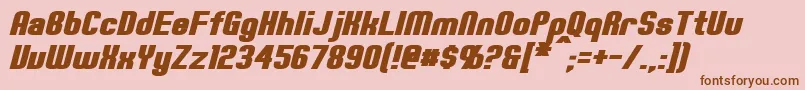 フォントErteBoldItalic – ピンクの背景に茶色のフォント