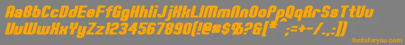 フォントErteBoldItalic – オレンジの文字は灰色の背景にあります。