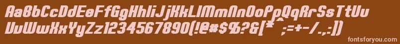 フォントErteBoldItalic – 茶色の背景にピンクのフォント