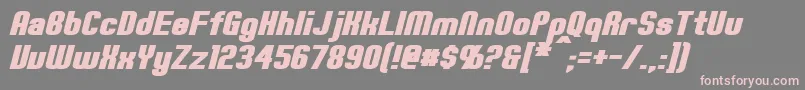 フォントErteBoldItalic – 灰色の背景にピンクのフォント