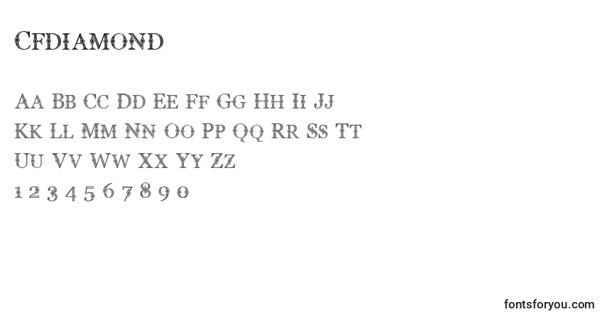 Fuente Cfdiamond - alfabeto, números, caracteres especiales