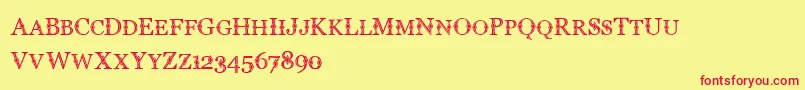 Cfdiamond Font – Red Fonts on Yellow Background