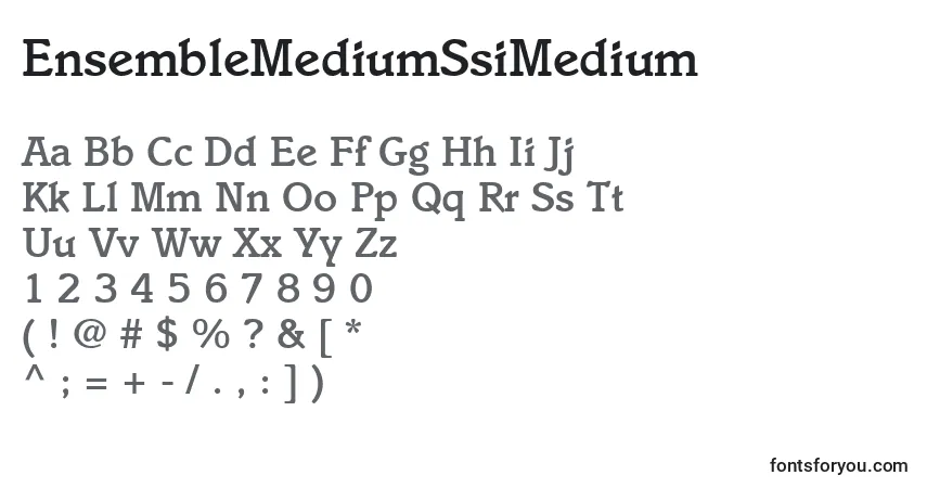 Czcionka EnsembleMediumSsiMedium – alfabet, cyfry, specjalne znaki