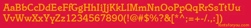 EnsembleMediumSsiMedium Font – Orange Fonts on Red Background