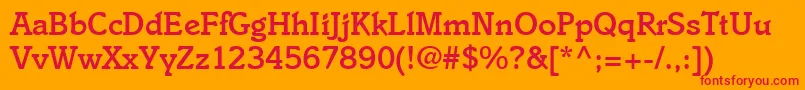 EnsembleMediumSsiMedium Font – Red Fonts on Orange Background