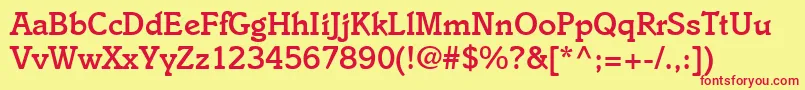 EnsembleMediumSsiMedium Font – Red Fonts on Yellow Background