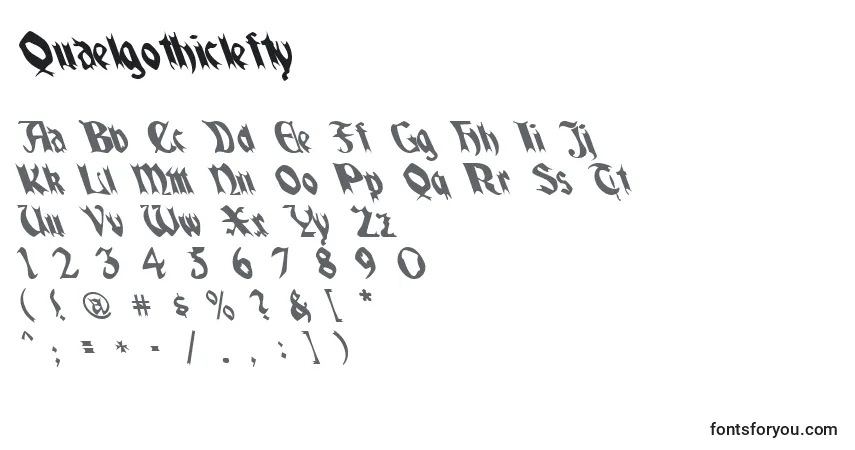 Police Quaelgothiclefty - Alphabet, Chiffres, Caractères Spéciaux