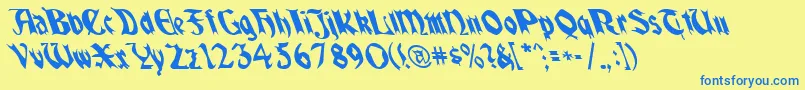 Police Quaelgothiclefty – polices bleues sur fond jaune