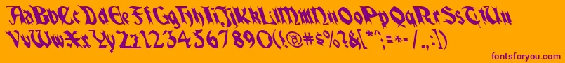 Quaelgothiclefty Font – Purple Fonts on Orange Background