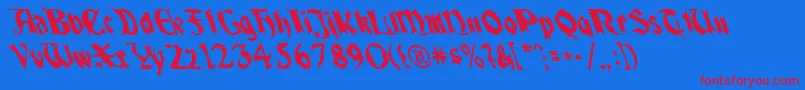 Quaelgothiclefty Font – Red Fonts on Blue Background