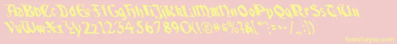 Quaelgothiclefty Font – Yellow Fonts on Pink Background