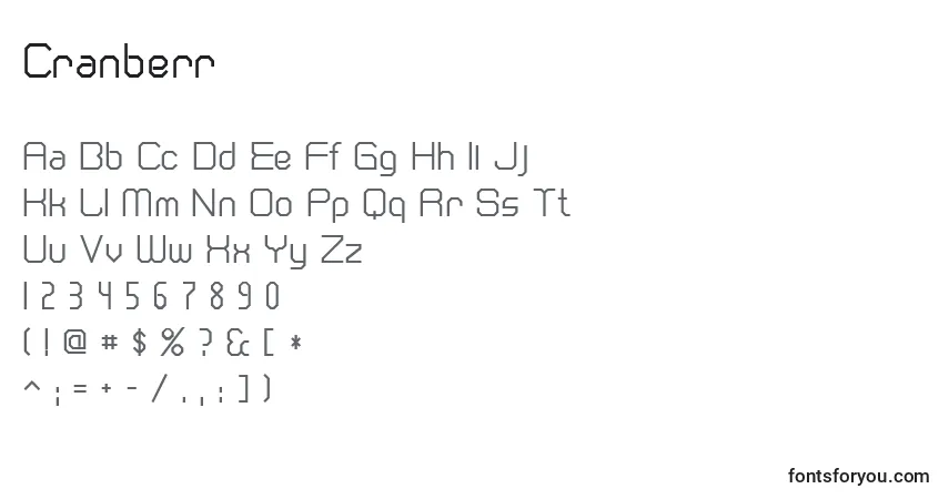 Schriftart Cranberr – Alphabet, Zahlen, spezielle Symbole