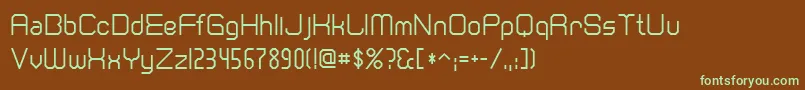 フォントCranberr – 緑色の文字が茶色の背景にあります。