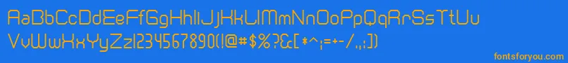 Cranberr-Schriftart – Orangefarbene Schriften auf blauem Hintergrund