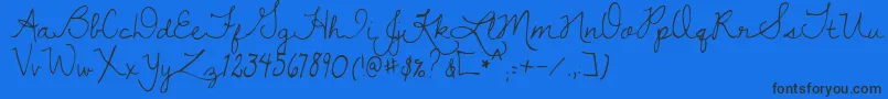 Dawningofanewday Font – Black Fonts on Blue Background