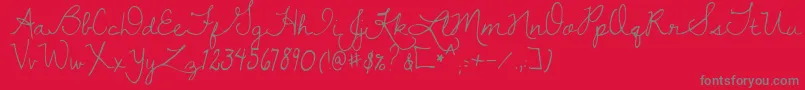 Dawningofanewday Font – Gray Fonts on Red Background