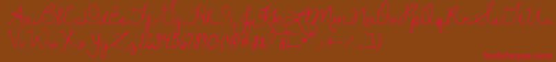 Dawningofanewday Font – Red Fonts on Brown Background