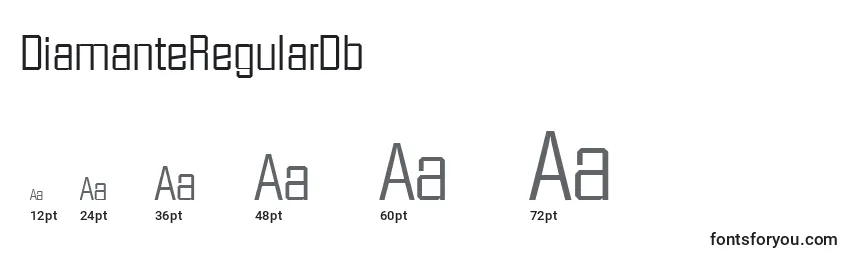 Размеры шрифта DiamanteRegularDb