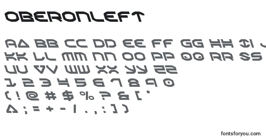 Oberonleft-fontti – aakkoset, numerot, erikoismerkit