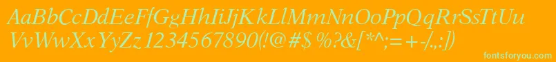 AustinItalic Font – Green Fonts on Orange Background