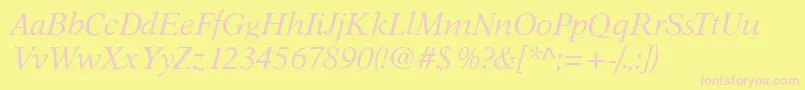 AustinItalic Font – Pink Fonts on Yellow Background