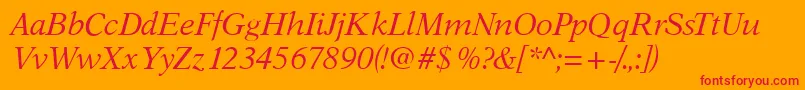 AustinItalic Font – Red Fonts on Orange Background